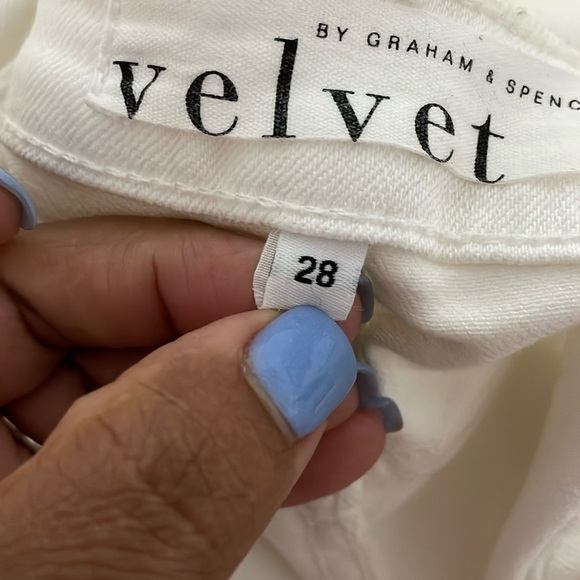 Velvet White Ankle Cropped Jeans - Picture 3 of 15